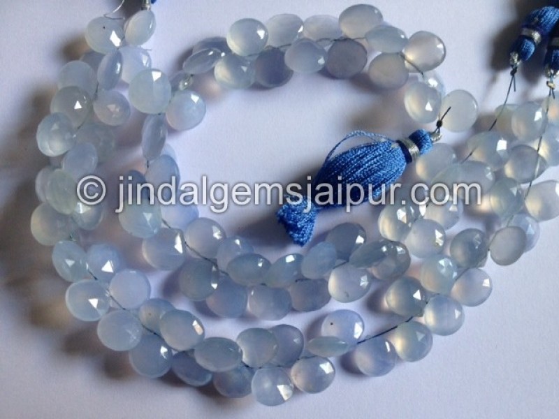 Chalcedony Faceted Heart Shape Beads